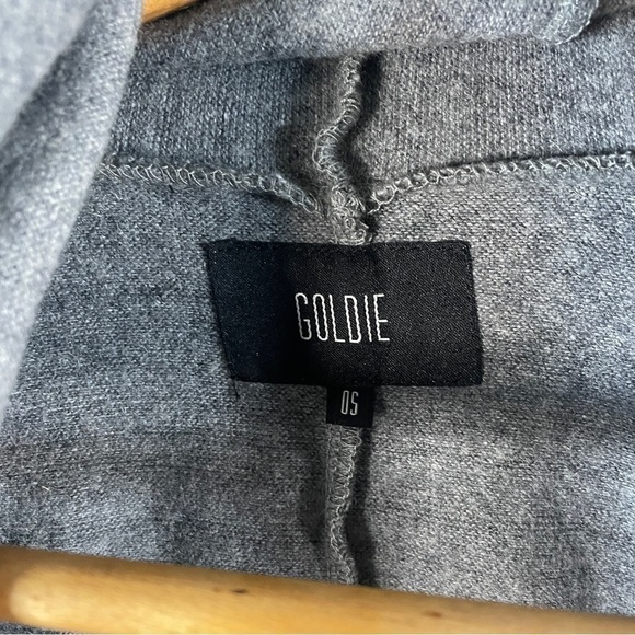 GOLDIE London Wool Open Front Cardigan Falling Out Grey Women's One Long Sleeve - Picture 4 of 14